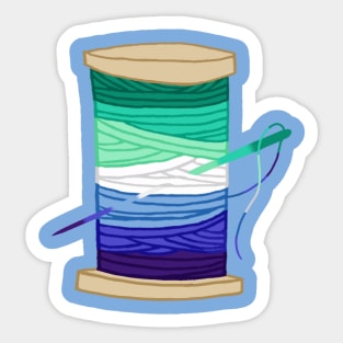 Thread Spool Pride Flag (Gay Men's) Pride | Ocean Wave Sticker